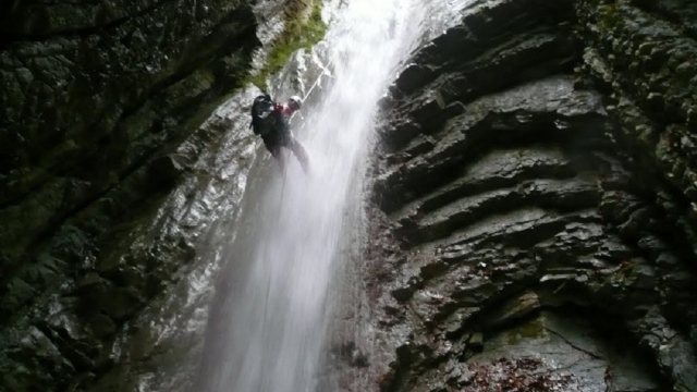 Canyoning at Presale Gorge near Piobbico village