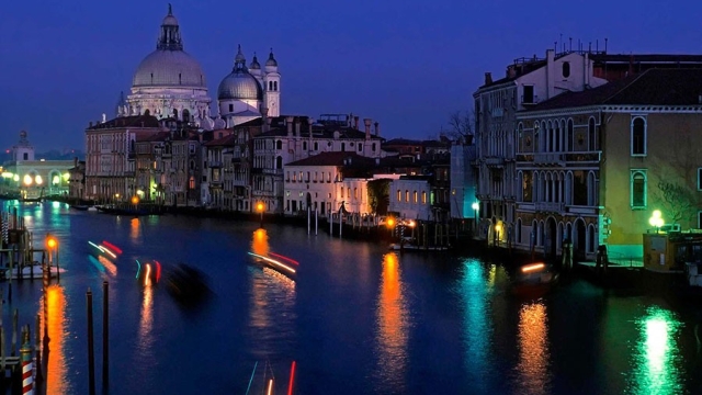 Venice by night, cruise on lagoon