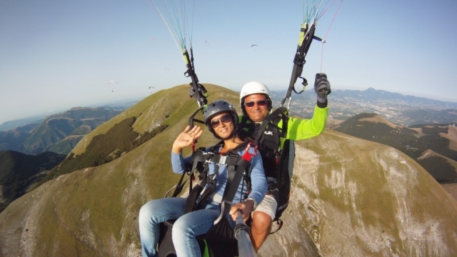 Tandem Paragliding from Monte Cucco in Sigillo near Gubbio