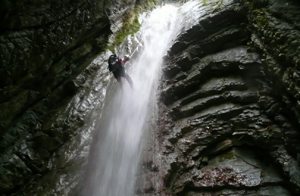 Canyoning at Presale Gorge near Piobbico village