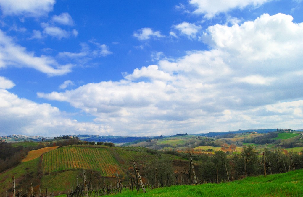 Chianti landscape in Tuscany by mountain bike