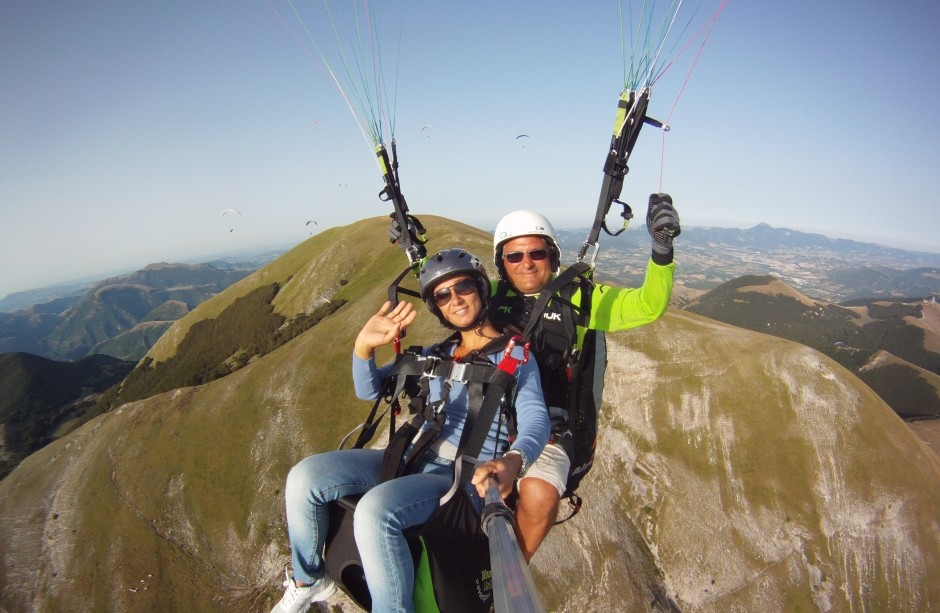 Tandem Paragliding from Monte Cucco in Sigillo near Gubbio